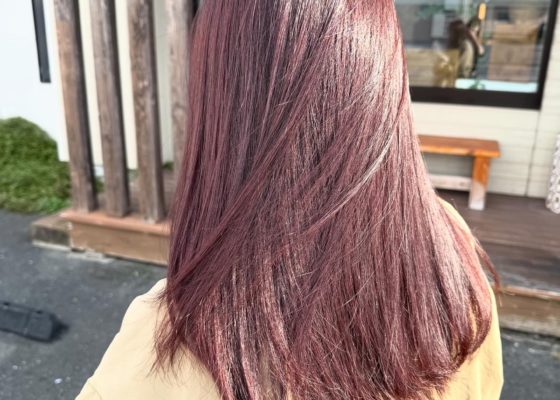 ブリーチなしで深まる冬色カシスピンク☆